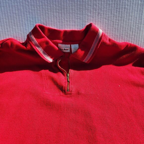 L.L. Bean 1/4 zip sweater mens XL Xlarge maroon red cotton cashmere blend 275298 - Picture 7 of 10